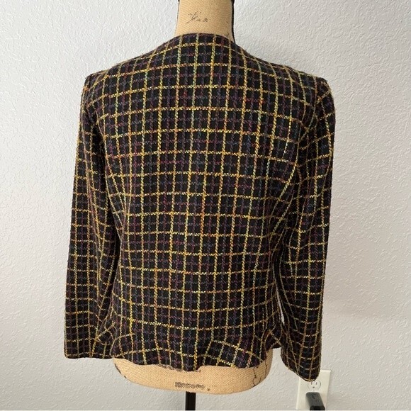 Slate & Willow Size M Shaina Lined Plaid Jacket Fall Colorful Retro Ruffle - Picture 11 of 11